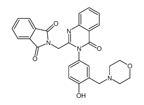2-[[3-[4-hydroxy-3-(morpholin-4-ylmethyl)phenyl]-4-oxoquinazolin-2-yl]methyl]isoindole-1,3-dione结构式
