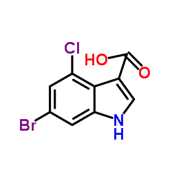 6-Bromo-4-chloro-1H-indole-3-carboxylic acid结构式