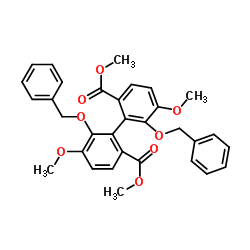 Dimethyl 6,6'-bis(benzyloxy)-5,5'-dimethoxy-2,2'-biphenyldicarboxylate Structure