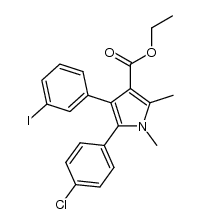 ethyl 5-(4-chlorophenyl)-4-(3-iodophenyl)-1,2-dimethyl-1H-pyrrole-3-carboxylate Structure
