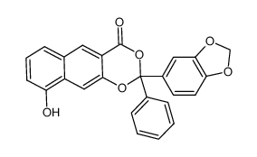 2-(benzo[d][1,3]dioxol-5-yl)-9-hydroxy-2-phenyl-4H-naphtho[2,3-d][1,3]dioxin-4-one结构式