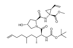 (1R,2S)-methyl 1-((2S,4R)-1-((2S,3R)-2-((tert-butoxycarbonyl)amino)-3,5-dimethylnon-8-enoyl)-4-hydroxypyrrolidine-2-carboxamido)-2-vinylcyclopropanecarboxylate结构式