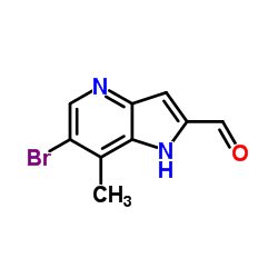 6-Bromo-7-methyl-1H-pyrrolo[3,2-b]pyridine-2-carbaldehyde结构式