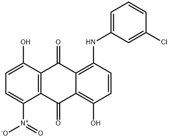 1-[(3-chlorophenyl)amino]-4,8-dihydroxy-5-nitro-9,10-Anthraacenedione structure