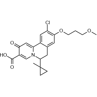 10-Chloro-9-(3-methoxypropoxy)-6-(1-methylcyclopropyl)-2-oxo-6,7-dihydro-2H-pyrido[2,1-a]isoquinoline-3-carboxylic acid picture