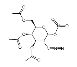 3,4,6-Tri-O-acetyl-2-azido-2-deoxy-α,β-D-galactopyranosyl nitrate结构式