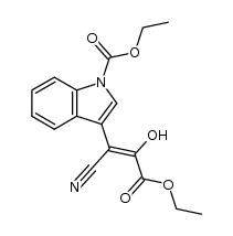 3-(1-cyano-2-ethoxycarbonyl-2-hydroxy-vinyl)-indole-1-carboxylic acid ethyl ester Structure