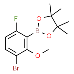 3-Bromo-6-fluoro-2-methoxyphenylboronic acid pinacol ester结构式