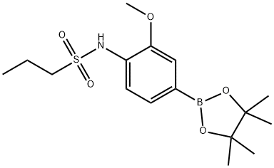 N-(2-methoxy-4-(4,4,5,5-tetramethyl-1,3,2-dioxaborolan-2-yl)phenyl)propane-1-sulfonamide structure