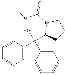 (2R)-(+)-2-(羟基二苯甲基)-1-吡咯烷羧酸甲酯结构式