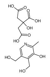 5-hydroxy-3,4-bis(hydroxymethyl)-6-methylpyridinium dihydrogen citrate Structure