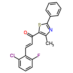 (2E)-3-(2-Chloro-6-fluorophenyl)-1-(4-methyl-2-phenyl-1,3-thiazol-5-yl)-2-propen-1-one结构式