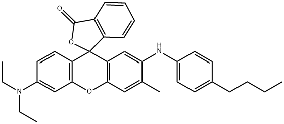 6'-Diethylamino-3'-methyl-2'-(4-butylphenylamino)spiro[isobenzofuran-1(3H),9'-[9H]xanthen]-3-one结构式