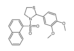 Thiazolidine, 2-(3,4-dimethoxyphenyl)-3-(1-naphthalenylsulfonyl)- (9CI) Structure