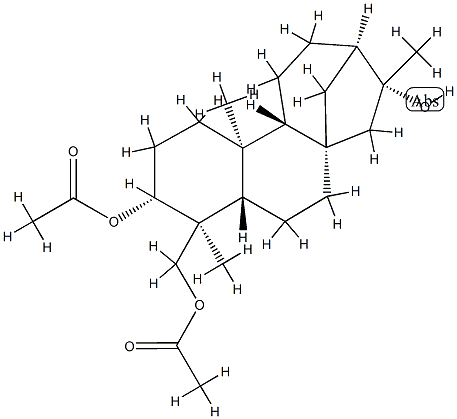 Kaurane-3α,16,19-triol 3,19-diacetate Structure