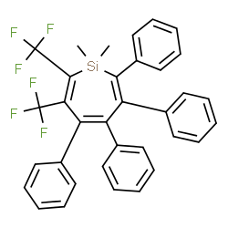 1,1-Dimethyl-2,3,4,5-tetraphenyl-6,7-bis(trifluoromethyl)silacyclohepta-2,4,6-triene结构式