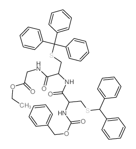 ethyl 2-[[2-[(3-benzhydrylsulfanyl-2-phenylmethoxycarbonylamino-propanoyl)amino]-3-tritylsulfanyl-propanoyl]amino]acetate Structure