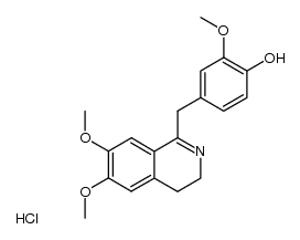 4-(6,7-dimethoxy-3,4-dihydro-[1]isoquinolylmethyl)-2-methoxy-phenol, hydrochloride结构式