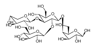 O-β-D-glucopyranosyl-(1->2)-O-<β-D-xylopyranosyl-(1->3)>-O-β-D-glucopyranosyl-(1->4)-D-galactose结构式