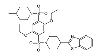 Piperidine, 4-(2-benzothiazolyl)-1-[[2,5-diethoxy-4-[(4-methyl-1-piperidinyl)sulfonyl]phenyl]sulfonyl]- (9CI) structure