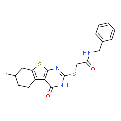 Acetamide, 2-[(1,4,5,6,7,8-hexahydro-7-methyl-4-oxo[1]benzothieno[2,3-d]pyrimidin-2-yl)thio]-N-(phenylmethyl)- (9CI) Structure