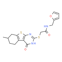 Acetamide, N-(2-furanylmethyl)-2-[(1,4,5,6,7,8-hexahydro-7-methyl-4-oxo[1]benzothieno[2,3-d]pyrimidin-2-yl)thio]- (9CI)结构式