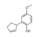 2-cyclopent-2-en-1-yl-4-methoxyphenol结构式