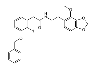 2-(3-benzyloxy-2-iodo-phenyl)-N-[2-(4-methoxy-benzo[1,3]dioxol-5-yl)-ethyl]-acetamide结构式