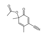 Acetic acid 4-cyano-1,3-dimethyl-6-oxo-2,4-cyclohexadienyl ester结构式