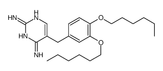 5-[(3,4-dihexoxyphenyl)methyl]pyrimidine-2,4-diamine结构式