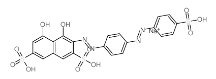 4,5-Dihydroxy-3-((4-((4-sulfophenyl)diazenyl)phenyl)diazenyl)-2,7-naphthalenedisulfonic acid结构式