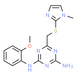 N-(2-Methoxyphenyl)-6-{[(1-methyl-1H-imidazol-2-yl)sulfanyl]methyl}-1,3,5-triazine-2,4-diamine picture