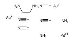 diammine(ethylenediamine-N,N')palladium(2+) bis[bis(cyano-C)aurate(1-)]结构式