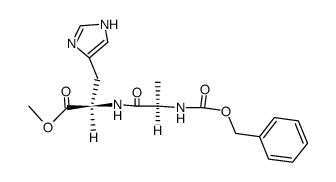N-Benzyloxycarbonyl-DL-alanyl-L-histidin-methylester结构式