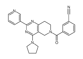 3-(2-pyridin-3-yl-4-pyrrolidin-1-yl-7,8-dihydro-5H-pyrido[4,3-d]pyrimidine-6-carbonyl)benzonitrile Structure