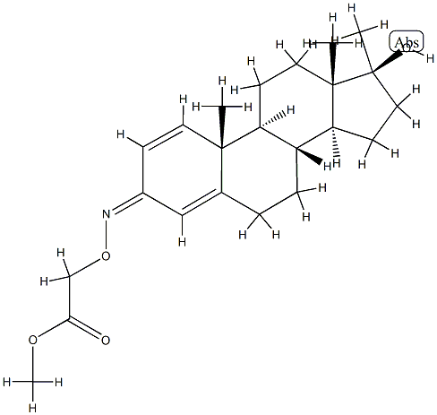 [[[17β-Hydroxy-17α-methylandrosta-1,4-dien-3-ylidene]amino]oxy]acetic acid methyl ester structure