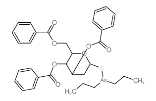 b-D-arabino-Hexopyranose, 2-deoxy-1-thio-,3,4,6-tribenzoate 1-(dipropylarsinite) (9CI) Structure