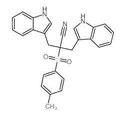 1H-Indole-3-propanenitrile,a-(1H-indol-3-ylmethyl)-a-[(4-methylphenyl)sulfonyl]- Structure