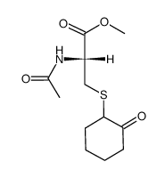 (R)-2-Acetylamino-3-(2-oxo-cyclohexylsulfanyl)-propionic acid methyl ester结构式