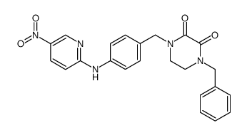 1-benzyl-4-(4-((5-nitropyridin-2-yl)amino)benzyl)piperazine-2,3-dione结构式
