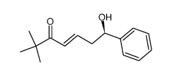 (+)-(7R,4E)-7-hydroxy-2,2-dimethyl-7-phenyl-4-hepten-3-one Structure
