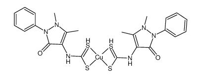 copper(II) bis(4-aminophenazone dithiocarbamare)结构式