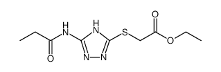 Acetic acid, 2-[[3-[(1-oxopropyl)amino]-1H-1,2,4-triazol-5-yl]thio]-, ethyl ester Structure