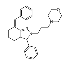 7-benzylidene-2-(3-morpholin-4-yl-propyl)-3-phenyl-3,3a,4,5,6,7-hexahydro-2H-indazole结构式
