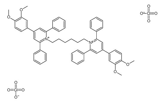 4-(3,4-dimethoxyphenyl)-1-[6-[4-(3,4-dimethoxyphenyl)-2,6-diphenylpyridin-1-ium-1-yl]hexyl]-2,6-diphenylpyridin-1-ium,diperchlorate结构式