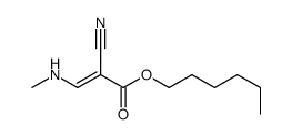 hexyl 2-cyano-3-(methylamino)prop-2-enoate Structure