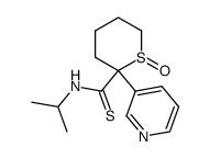 N-isopropyl-2-(pyridin-3-yl)tetrahydrothiopyran-2-carbothioamide 1-oxide Structure