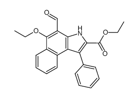 ethyl 5-ethoxy-4-formyl-1-phenyl-3H-benzindole-2-carboxylate Structure