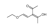 5-ethoxy-3-(1-hydroxy-trans-ethylidene)pent-4-en-2-one结构式