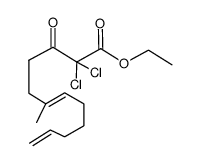 2,2-dichloro-6-methyl-3-oxo-dodeca-6,11-dienoic acid ethyl ester结构式